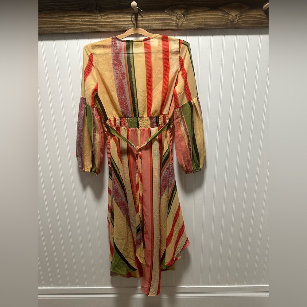 Thread Story Asymmetrical Patchwork Striped Dress… - image 3